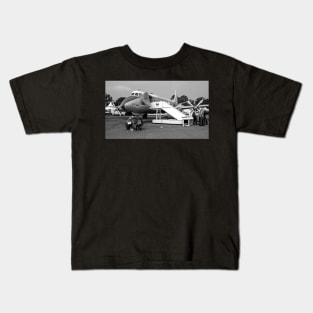 Dan Air, Duxford Air Show 2021, Cambridge black and white Kids T-Shirt